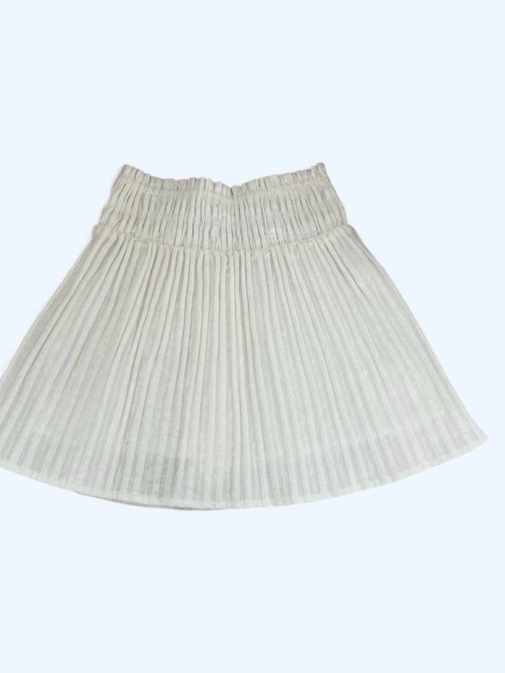 Zara Cream Pleated Elastic-Waist Skirt